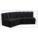 Meridian Arc Black Velvet 3 pc Modular Sectional IMAGE 9