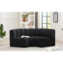 Meridian Arc Black Velvet 3 pc Modular Sectional IMAGE 2