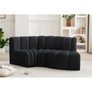 Meridian Arc Black Velvet 3 pc Modular Sectional IMAGE 2