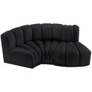 Meridian Arc Black Velvet 3 pc Modular Sectional IMAGE 4