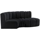 Meridian Arc Black Velvet 3 pc Modular Sectional IMAGE 5