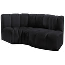 Meridian Arc Black Velvet 3 pc Modular Sectional IMAGE 6