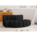 Meridian Arc Black Velvet 3 pc Modular Sectional IMAGE 2