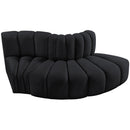 Meridian Arc Black Velvet 3 pc Modular Sectional IMAGE 4