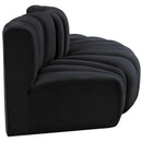 Meridian Arc Black Velvet 3 pc Modular Sectional IMAGE 5