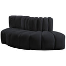 Meridian Arc Black Velvet 3 pc Modular Sectional IMAGE 7
