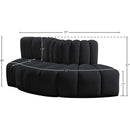 Meridian Arc Black Velvet 3 pc Modular Sectional IMAGE 8