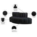 Meridian Arc Black Velvet 3 pc Modular Sectional IMAGE 9