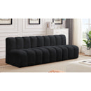 Meridian Arc Black Velvet 3 pc Modular Sectional IMAGE 2