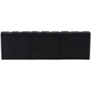 Meridian Arc Black Velvet 3 pc Modular Sectional IMAGE 3