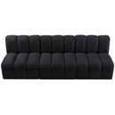 Meridian Arc Black Velvet 3 pc Modular Sectional IMAGE 4