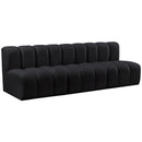 Meridian Arc Black Velvet 3 pc Modular Sectional IMAGE 5