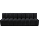 Meridian Arc Black Velvet 3 pc Modular Sectional IMAGE 6