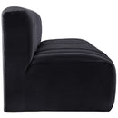 Meridian Arc Black Velvet 3 pc Modular Sectional IMAGE 7