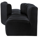 Meridian Arc Black Velvet 4 pc Modular Sectional IMAGE 5