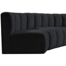 Meridian Arc Black Velvet 4 pc Modular Sectional IMAGE 7