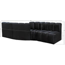 Meridian Arc Black Velvet 4 pc Modular Sectional IMAGE 8
