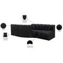 Meridian Arc Black Velvet 4 pc Modular Sectional IMAGE 9