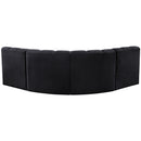 Meridian Arc Black Velvet 4 pc Modular Sectional IMAGE 3