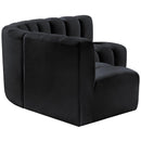 Meridian Arc Black Velvet 4 pc Modular Sectional IMAGE 7