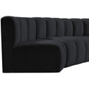Meridian Arc Black Velvet 4 pc Modular Sectional IMAGE 9
