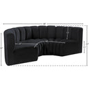 Meridian Arc Black Velvet 4 pc Modular Sectional IMAGE 10