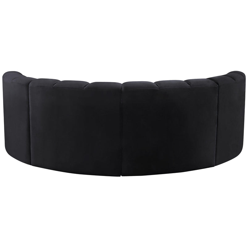 Meridian Arc Black Velvet 4 pc Modular Sectional IMAGE 3