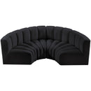 Meridian Arc Black Velvet 4 pc Modular Sectional IMAGE 4