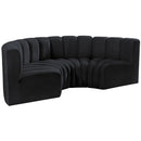 Meridian Arc Black Velvet 4 pc Modular Sectional IMAGE 5