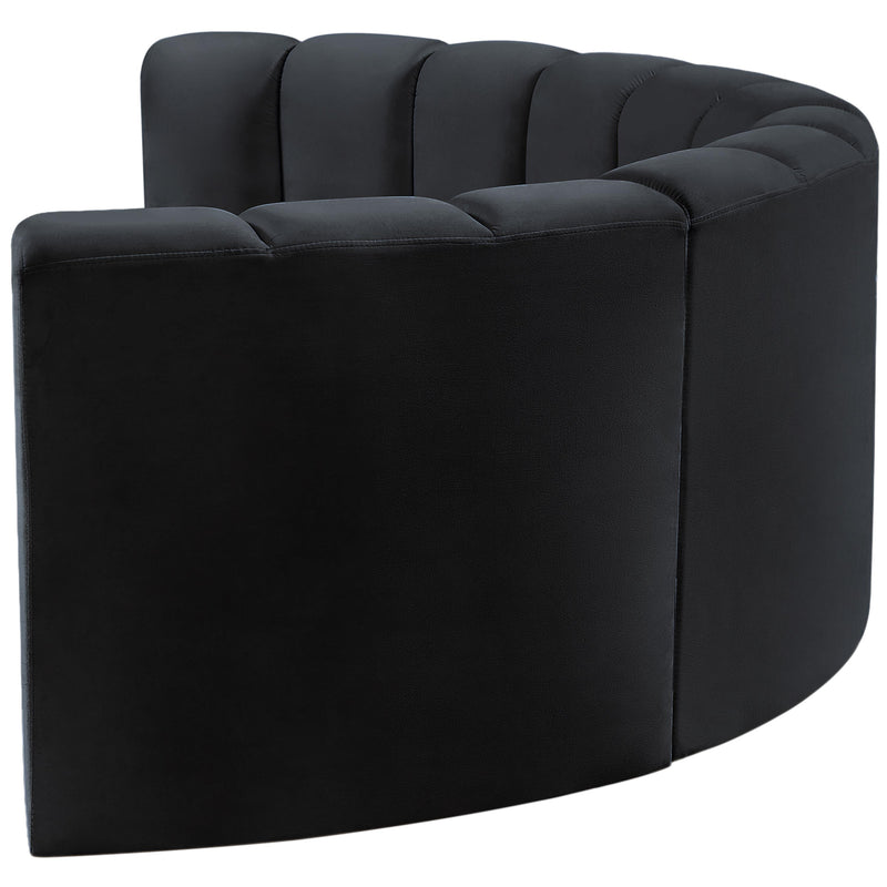 Meridian Arc Black Velvet 4 pc Modular Sectional IMAGE 7