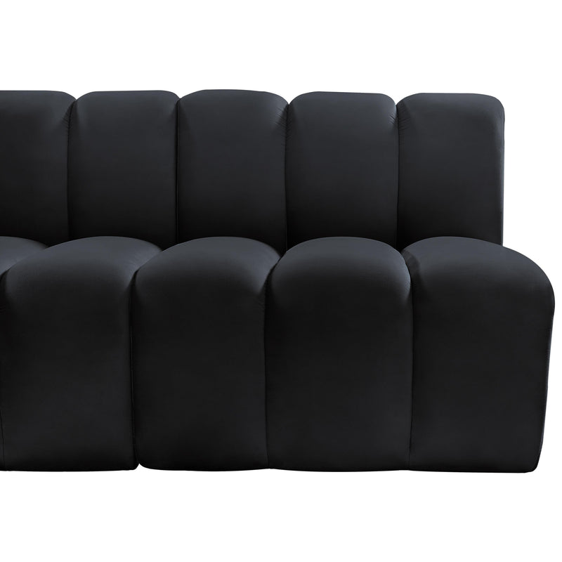 Meridian Arc Black Velvet 4 pc Modular Sectional IMAGE 8