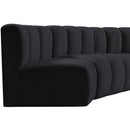 Meridian Arc Black Velvet 4 pc Modular Sectional IMAGE 9