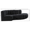 Meridian Arc Black Velvet 4 pc Modular Sectional IMAGE 10