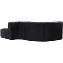 Meridian Arc Black Velvet 4 pc Modular Sectional IMAGE 3