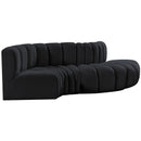Meridian Arc Black Velvet 4 pc Modular Sectional IMAGE 5