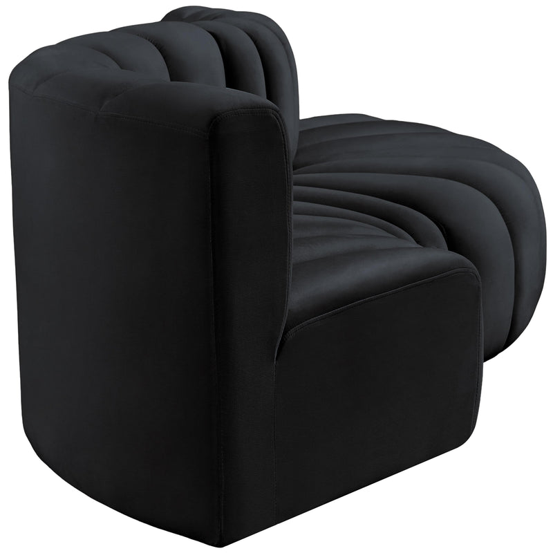Meridian Arc Black Velvet 4 pc Modular Sectional IMAGE 7