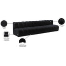 Meridian Arc Black Velvet 4 pc Modular Sectional IMAGE 10