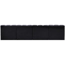 Meridian Arc Black Velvet 4 pc Modular Sectional IMAGE 3