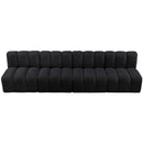 Meridian Arc Black Velvet 4 pc Modular Sectional IMAGE 4