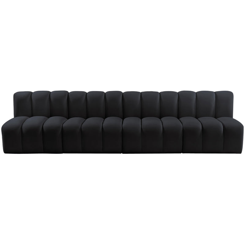 Meridian Arc Black Velvet 4 pc Modular Sectional IMAGE 5