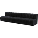 Meridian Arc Black Velvet 4 pc Modular Sectional IMAGE 6