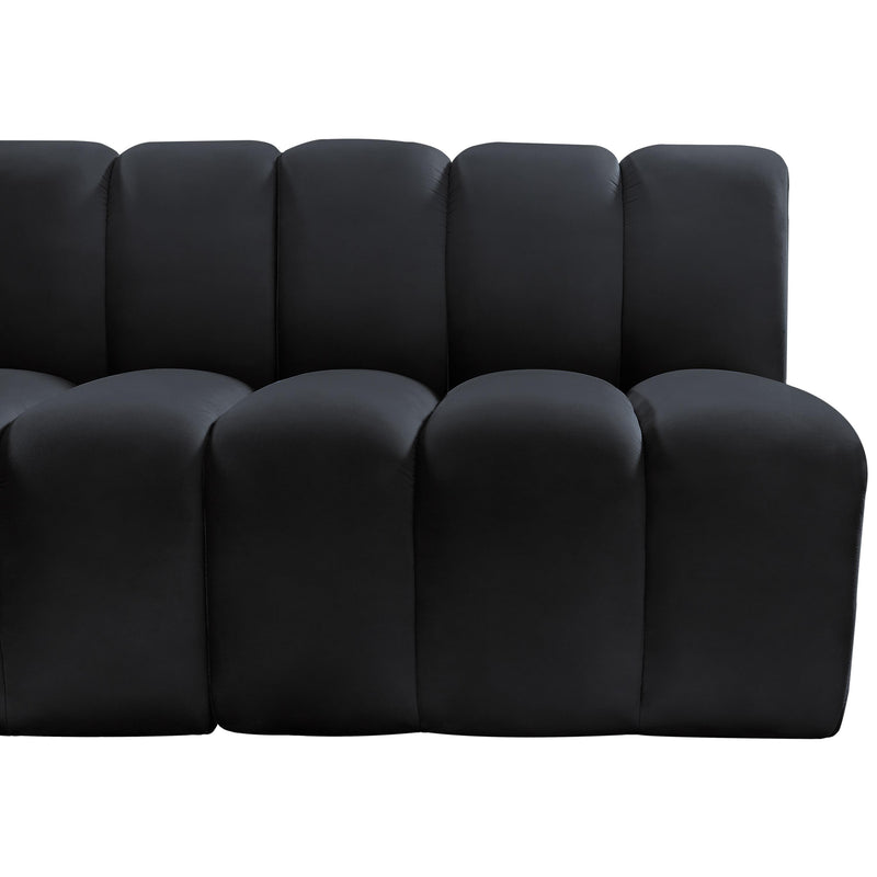 Meridian Arc Black Velvet 4 pc Modular Sectional IMAGE 8
