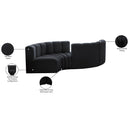 Meridian Arc Black Velvet 4 pc Modular Sectional IMAGE 8