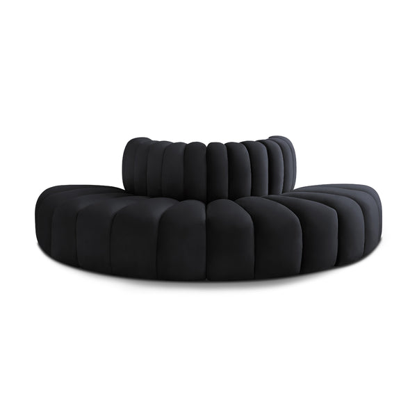 Meridian Arc Black Velvet 4 pc Modular Sectional IMAGE 1