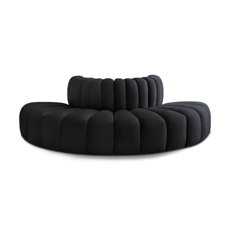 Meridian Arc Black Velvet 4 pc Modular Sectional IMAGE 1