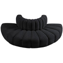 Meridian Arc Black Velvet 4 pc Modular Sectional IMAGE 4