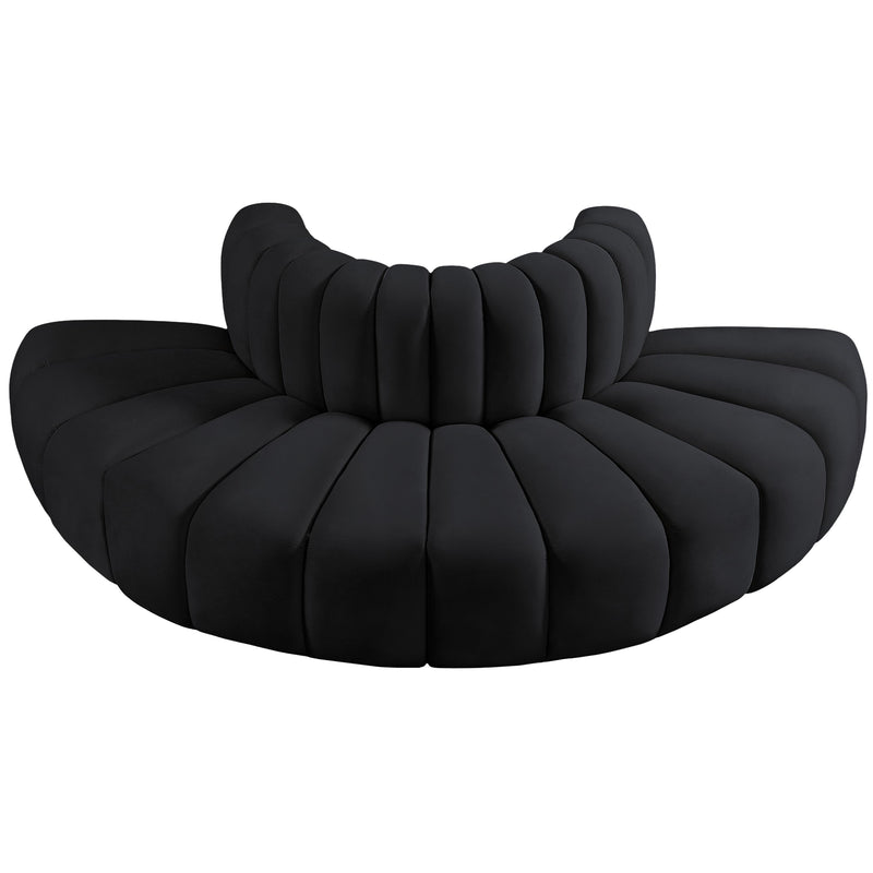 Meridian Arc Black Velvet 4 pc Modular Sectional IMAGE 4