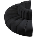Meridian Arc Black Velvet 4 pc Modular Sectional IMAGE 6