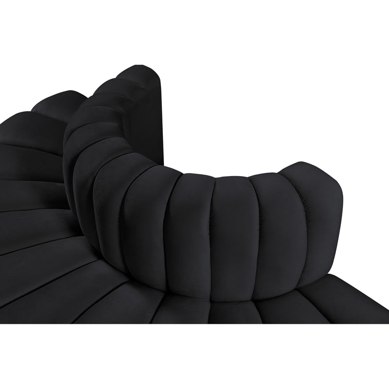 Meridian Arc Black Velvet 4 pc Modular Sectional IMAGE 7