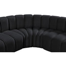 Meridian Arc Black Velvet 5 pc Modular Sectional IMAGE 10